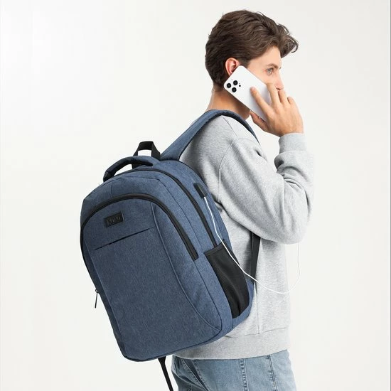 Gloednieuw β€οΈ Kono Rugzak - Schooltas - 15,6 Inch Laptop Rugtas - Dames/Heren - 28L - Waterafstotend - Blauw βοΈ - Afbeelding 7
