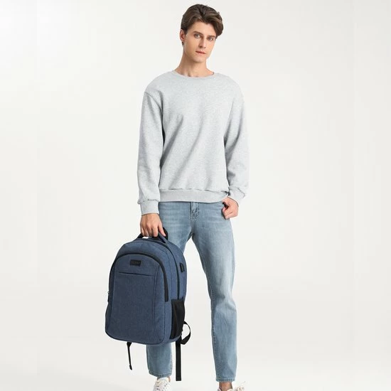 Gloednieuw β€οΈ Kono Rugzak - Schooltas - 15,6 Inch Laptop Rugtas - Dames/Heren - 28L - Waterafstotend - Blauw βοΈ - Afbeelding 8