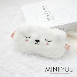 Kopen 🧨 Merkloos MINIIYOU® Zacht Wit Hondje Kinder Slaapmasker - Reismasker Vanaf 5 Jaar | Reizen |Pluche Polyester | Kinderen Accessoires | Goede Nachtrust ✨