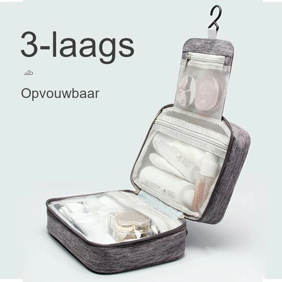Beste deal π₯° Hikr Toilettas Met Haak - 300D Twill Polyester - Heren & Dames - Outdoor - Lichtgewicht & Spatwaterdichte Toilettas - Jongens & Meisjes Toilettas - Kamperen - Toilettas Voor Op Reis π - Afbeelding 3