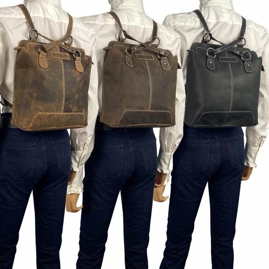 Uitgang π― Arrigo Anti-diefstal Rugtas - Rugzak Dames - Schoudertas Leer - π Backpack - Echt Buffelleer - Cognac π - Afbeelding 8