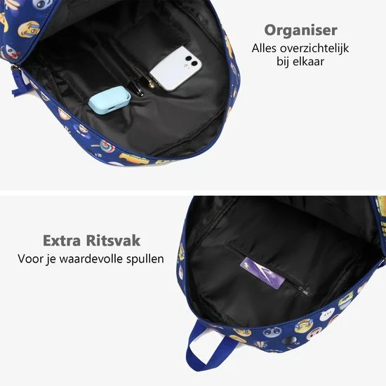 Hete verkoop π Miss Lulu Rugzak - Rugtas Met Portemonnee En Etui - Schooltas - Emoji - A4 Formaat - Lichtgewicht (E6629 BK) β 5 Hete verkoop π Miss Lulu Rugzak - Rugtas Met Portemonnee En Etui - Schooltas - Emoji - A4 Formaat - Lichtgewicht (E6629 BK) β - Afbeelding 5