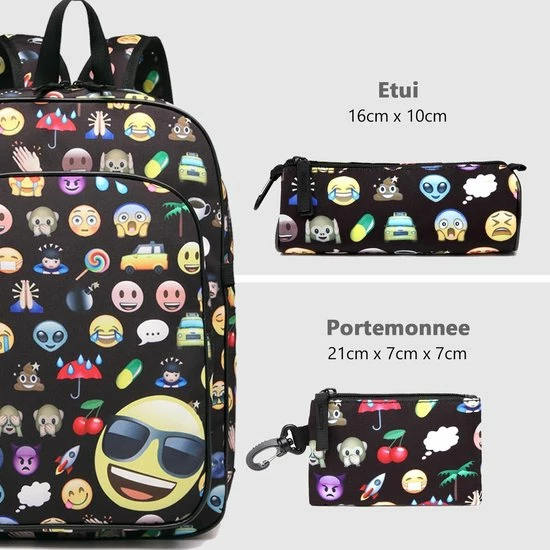Hete verkoop π Miss Lulu Rugzak - Rugtas Met Portemonnee En Etui - Schooltas - Emoji - A4 Formaat - Lichtgewicht (E6629 BK) β 7 Hete verkoop π Miss Lulu Rugzak - Rugtas Met Portemonnee En Etui - Schooltas - Emoji - A4 Formaat - Lichtgewicht (E6629 BK) β - Afbeelding 7