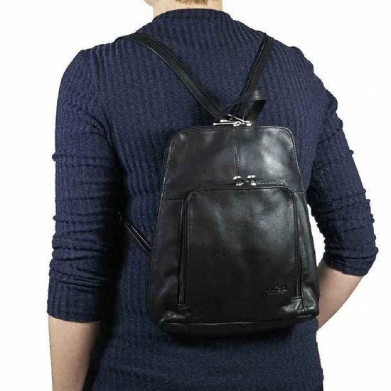 Nieuw π€© Bear Design Barbel Leren Rugzak - Zwart π - Afbeelding 6
