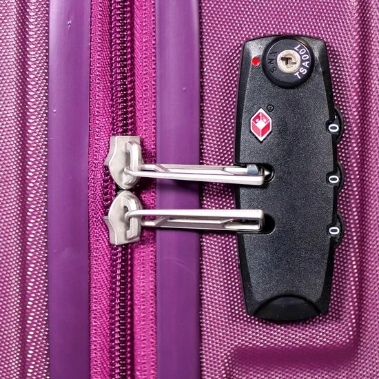 Beste Verkoop β ©TROLLEYZ - Ibiza No.3 - Kofferset 2 Delig - 55cm+78cm Met TSA Slot - Dubbele Wielen - 360° Spinners - 100% ABS - Reiskoffers In Dazzling Purple β€οΈ - Afbeelding 5