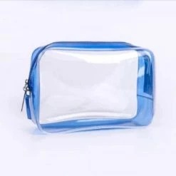 Beste Verkoop 🎉 Duvarsaati Doorzichtige Toilettas - Transparant - Op Reis - 17x6x12.5CM - Klein - Blauw ✔️