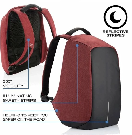 Beste Pirce β XD Design Bobby - Anti-Diefstal Rugzak 13 Liter - Rood π - Afbeelding 10