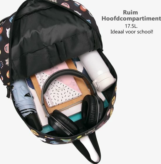 Hete verkoop π Miss Lulu Rugzak - Rugtas Met Portemonnee En Etui - Schooltas - Emoji - A4 Formaat - Lichtgewicht (E6629 BK) β 3 Hete verkoop π Miss Lulu Rugzak - Rugtas Met Portemonnee En Etui - Schooltas - Emoji - A4 Formaat - Lichtgewicht (E6629 BK) β - Afbeelding 3