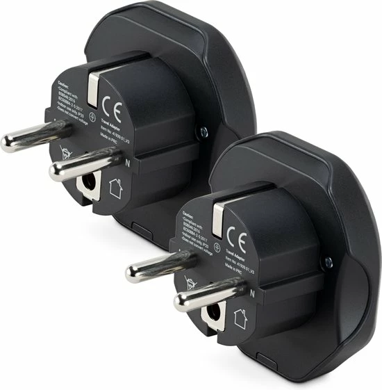 Goedkoop π Kwmobile Kwcommerce Reisstekker UK Naar EU – Geschikt Voor Stopcontacten Type C, E En F - Set Van 2 Stuks - Reisadapters - Zwart π 1 Goedkoop π Kwmobile Kwcommerce Reisstekker UK Naar EU – Geschikt Voor Stopcontacten Type C, E En F - Set Van 2 Stuks - Reisadapters - Zwart π