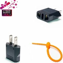 Uitgang 🤩 Colorful Sun® Universele Wereldstekker - Amerika, China - Reisstekker Type A & B - 1 Stuk - Europa(EU), Italië(IT), Brazilië(BR) Naar USA, VS, Amerika, Canada, Mexico, Japan En China - Gratis Kabel Organiser - Zwart 🛒