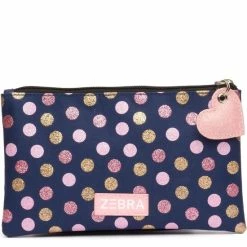 Beste deal 🥰 Zebra Trends Etui - Pencilcase Wild Dots Navy - Toilettas 🎁