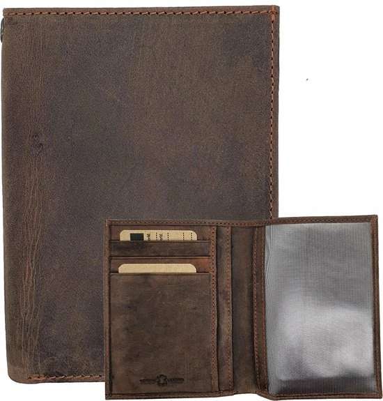 Aanbiedingen π Safekeepers Paspoorthouder - Paspoort Cover- Paspoort Etui- Leer - Hunter Bruin β - Afbeelding 3