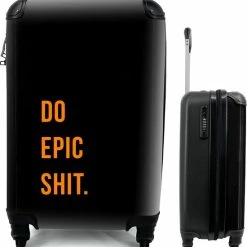Nieuw βοΈ MuchoWow® Koffer - Quotes - Do Epic Shit - Oranje - Zwart - Past Binnen 55x40x20 Cm En 55x35x25 Cm - π Handbagage - Trolley - Fotokoffer - Cabin Size - Print β
