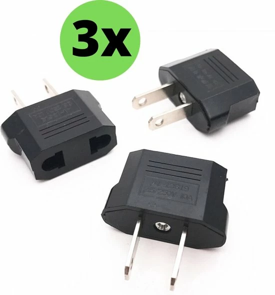 Beste deal π― AMS Commerce AMS® - Reisstekker EU Naar USA - Reisadapter Type A - Wereldstekker - Universele Reis Verloop Stekker - 3 Stuks - π§¨