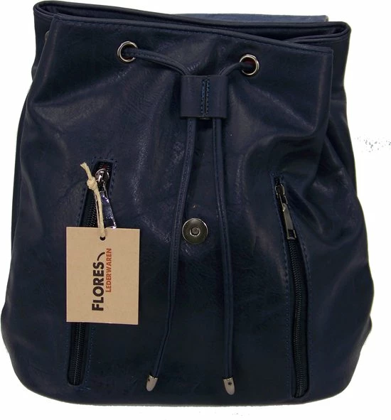 Beste deal π Flores Lederwaren Soepele Donkerblauw Leren Rugzak π - Afbeelding 4