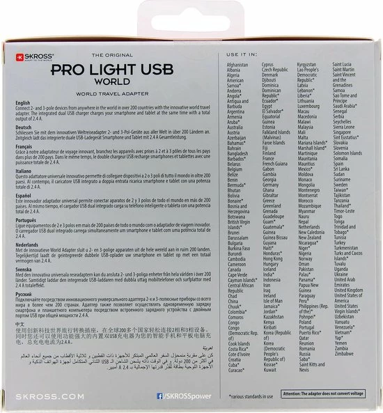 Aanbiedingen 𧨠Skross - Reisstekker/Wereldstekker Pro Light Met 2 USB-poorten - Zwitserse Kwaliteit - Input Voltage 100V - 250V π - Afbeelding 13