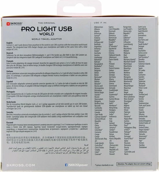 Aanbiedingen 𧨠Skross - Reisstekker/Wereldstekker Pro Light Met 2 USB-poorten - Zwitserse Kwaliteit - Input Voltage 100V - 250V π - Afbeelding 18
