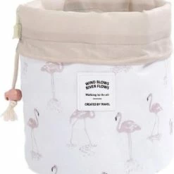 Flash-uitverkoop ✔️ Fashion Favorite | Make Up Organizer / Reistas / Toilettas | Wit Flamingo | 23 X 17 Cm 👍
