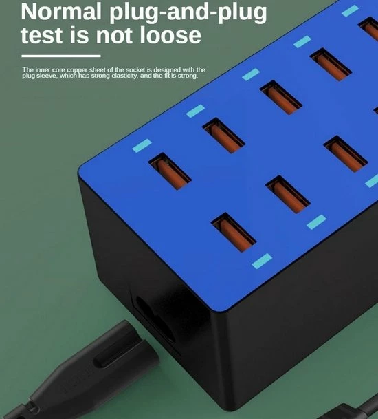 Top 10 π Equiteacher Equipower - Usb Lader 10 Ports - Met Overlaad Beveiliging - En Fan Koeling - Smart Ic - 50 Watt - 10 Usb Poorten β€οΈ - Afbeelding 6