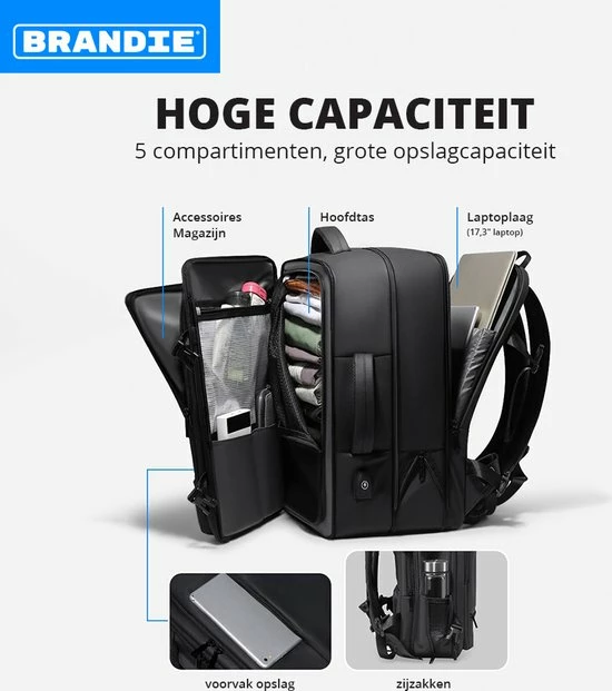 Beste Verkoop 👏 Brandie® - Rugzak - Laptop Rugzak Tot 15.6 Inch Voor Unisex - Schooltas - Waterdicht - Capaciteit35L - USB Poort - Schokbestendig - Schoudertas Voor Reizen En Zakelijk Werk - Gewich 1.57kg - Maat 18*45*32cm - Zwart ✔️ 11 Beste Verkoop 👏 Brandie® - Rugzak - Laptop Rugzak Tot 15.6 Inch Voor Unisex - Schooltas - Waterdicht - Capaciteit35L - USB Poort - Schokbestendig - Schoudertas Voor Reizen En Zakelijk Werk - Gewich 1.57kg - Maat 18*45*32cm - Zwart ✔️ - Afbeelding 11