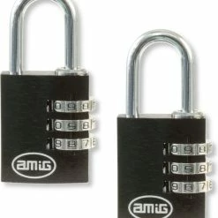 Begroting ⭐ AMIG Hangslot 25 X 55mm – 3-cijferig Cijferslot – Kofferslot – Zwart – 2 Stuks 👏