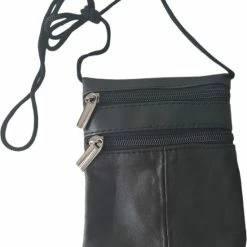 Kopen ✔️ Merkloos Leren Nektasje - Bodysafe - Portemonnee - Reistasje - Zwart 🎁