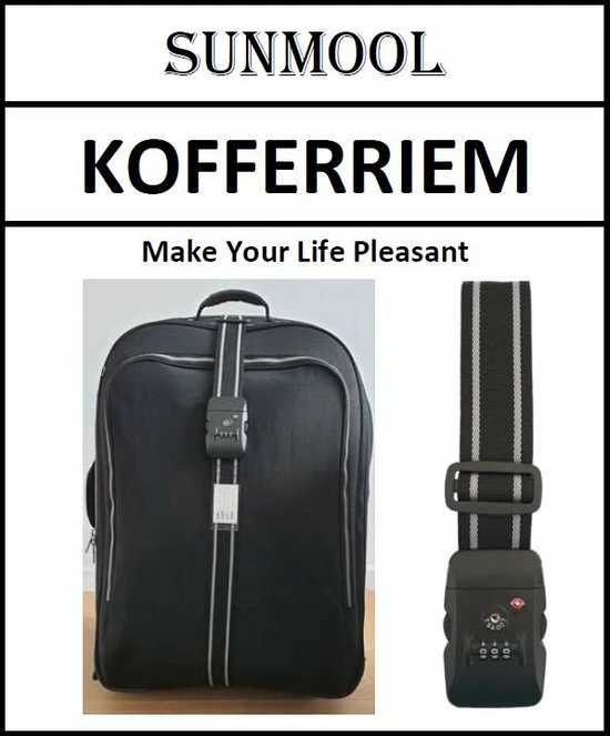 Beste recensies van π SUNMOOL Kofferriem Met TSA Cijfer Slot - Bagage Riem - Luggage Strap - 200 Cm - Zwart - 1 Stuk β - Afbeelding 6
