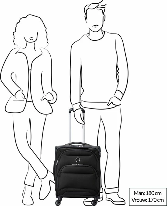 Beste Pirce π₯° Delsey π Handbagage Zachte Koffer / Trolley / Reiskoffer - Sky Max 2.0 - 55 Cm - Blauw π― - Afbeelding 2