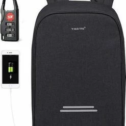 Begroting 🎁 Tigernu Security III Laptop Rugzak - Anti Diefstal Rugzak - T/m 15,6 Inch - Waterafstotend - Grijs 🎁