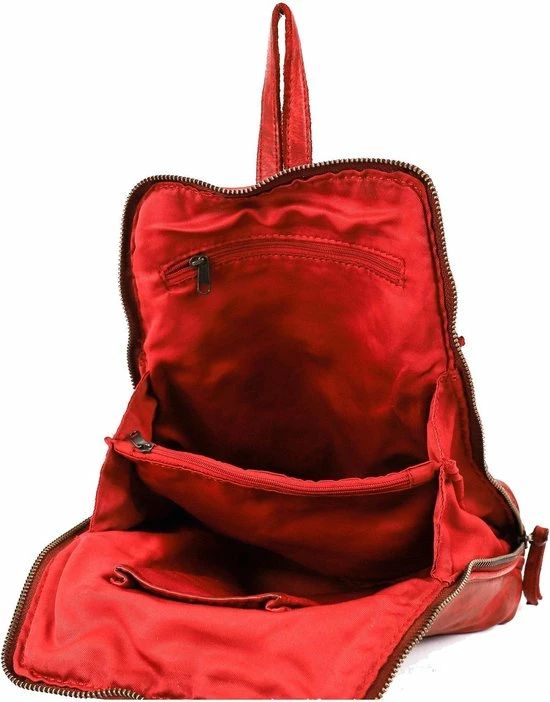 Flash-uitverkoop π Bear Design Lela Leren Rugzak - Rood π - Afbeelding 4