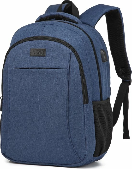 Gloednieuw β€οΈ Kono Rugzak - Schooltas - 15,6 Inch Laptop Rugtas - Dames/Heren - 28L - Waterafstotend - Blauw βοΈ
