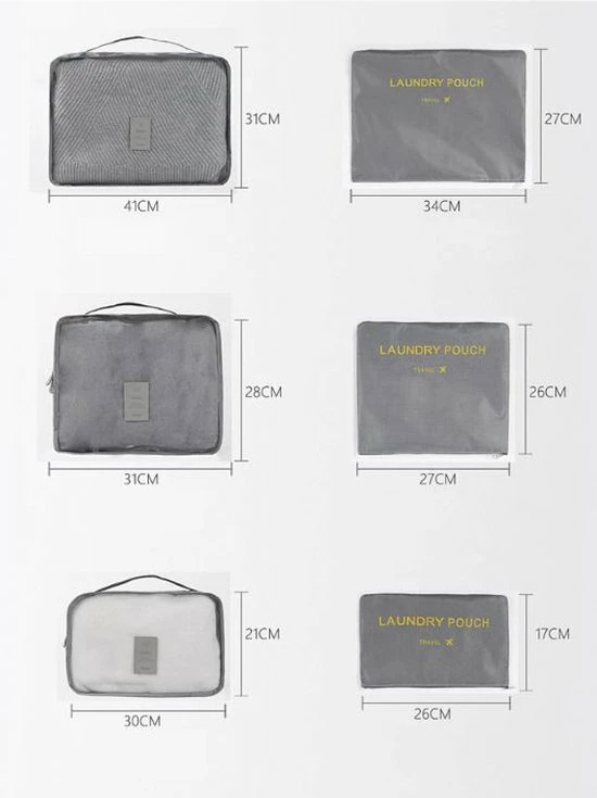 Goedkoop π Jealie Packing Cubes 6-delig - Kleding Organiser Set - Opbergzakken - Reis Zakken - Inpak Kubussen - π Backpack - Reizen - Grijs β 4 Goedkoop π Jealie Packing Cubes 6-delig - Kleding Organiser Set - Opbergzakken - Reis Zakken - Inpak Kubussen - π Backpack - Reizen - Grijs β - Afbeelding 4
