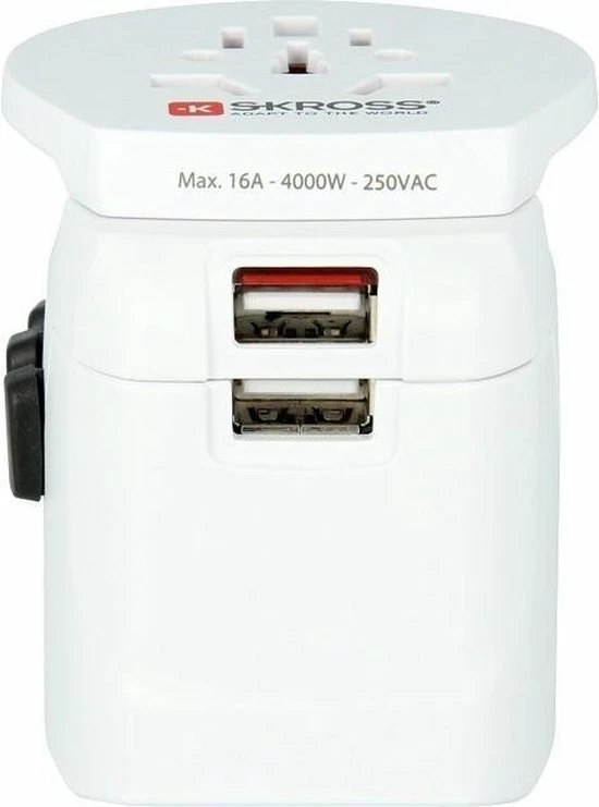 Aanbiedingen 𧨠Skross - Reisstekker/Wereldstekker Pro Light Met 2 USB-poorten - Zwitserse Kwaliteit - Input Voltage 100V - 250V π - Afbeelding 14