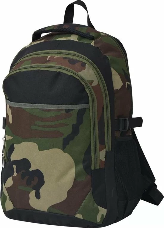 Goedkoop π₯° VidaXL Rugzak Voor School 40 L Zwart En Camouflage π