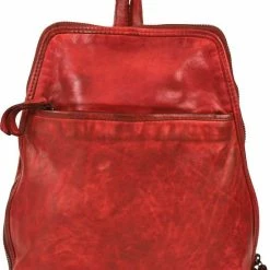 Flash-uitverkoop 🔔 Bear Design Lela Leren Rugzak - Rood 😍