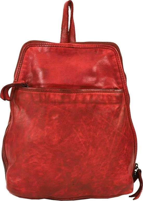 Flash-uitverkoop π Bear Design Lela Leren Rugzak - Rood π