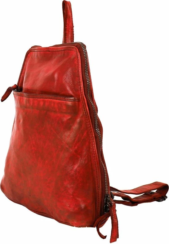 Flash-uitverkoop π Bear Design Lela Leren Rugzak - Rood π - Afbeelding 2