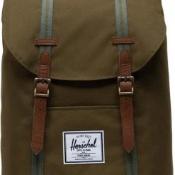 Promo 🎉 Herschel Retreat - Military Olive / Rugzak Met 15" Fleece Gevoerd Laptopvak - 19.5L Opbergruimte - Magnetische Sluiting / Met Levenslange Fabrieksgarantie / Limited Lifetime Warranty / Groen ⌛